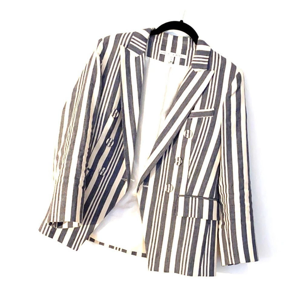 Veronica Beard Striped Linen Blazer Size 2
